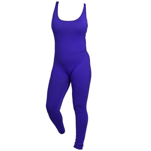 Nylon Unitard Purple Catsuit Spandex Shiny Retro Tank Full Length USA Size Large - Picture 15 of 15